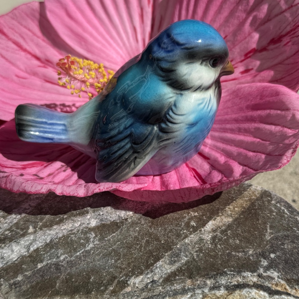 Vintage Goebel 1962 Blue Porcelain Bird Figurine